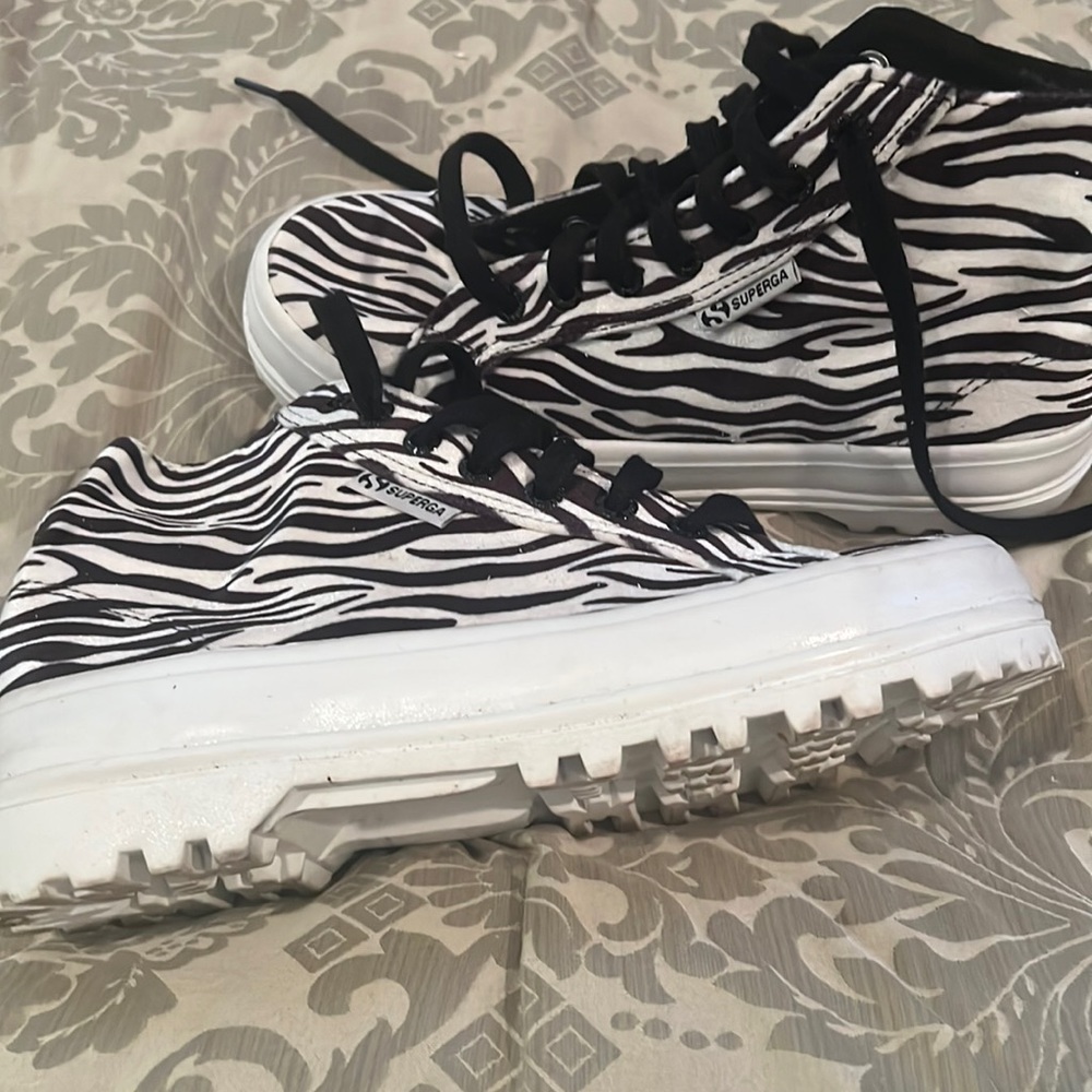 Superga Zebra high top sneakers